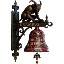 Sonnette murale vintage en résine Krampus – Ornement de style gothique champêtre, compatible avec les portes d'entrée et les porches décorés