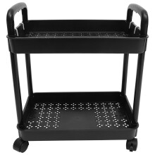 Multipurpose Rolling Storage Cart with Wheels and Large Capacity Black
