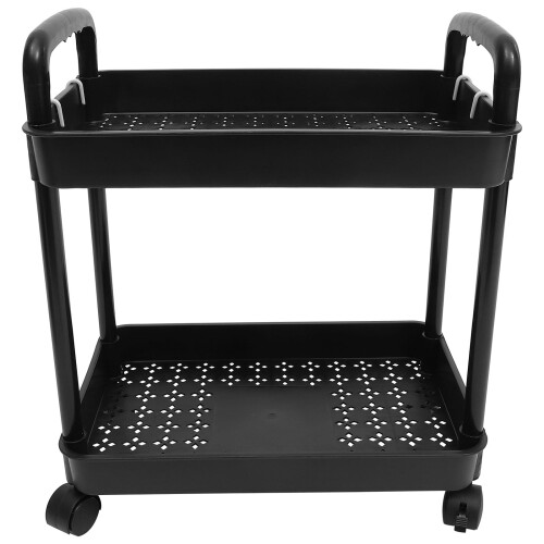 Multipurpose Rolling Storage Cart with Wheels and Large Capacity Black