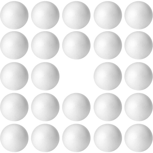 Bolas de espuma de poliestireno branco de 4 polegadas (24 unidades)
