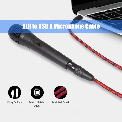 Cable de conversión USB a 3 pines, conectores macho a hembra, línea 20Hz-20KHz para micrófonos dinámicos e instrumentos. 1