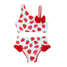 Girls' Floral Tankini Swimsuit Set for Toddler & Little Kid – Beach & Pool Bathing Suit, White, Size 6Y