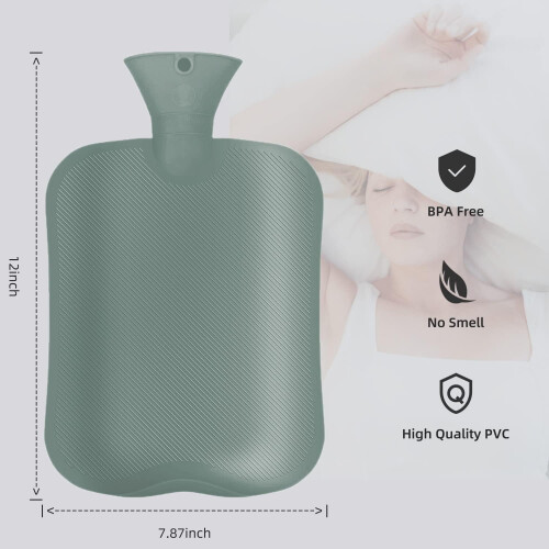 Wärmflasche 2L, gestreifter Bezug 2