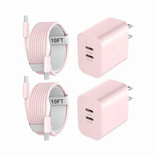 ZC16 15Charger 10 stop, 20W duální USB-C rychlonabíjecí blok + 10 stop dlouhý kabel, kompatibilní s iPhone 16/15Pro Max/Pro/Plus, iPad Pro,