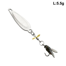 Cuillère tournante en métal, leurre de pêche – Acier inoxydable, 3