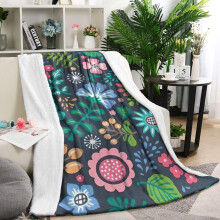 Plaid en flanelle à imprimé floral Pioneer Flower, doux et léger, 102 x 127 cm, utilisable en toutes saisons pour canapé, lit, fauteuil –