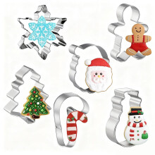 Ensemble d'emporte-pièces de Noël, outils de pâtisserie festifs en acier inoxydable avec des formes de Père Noël, bonhomme en pain d'épice,