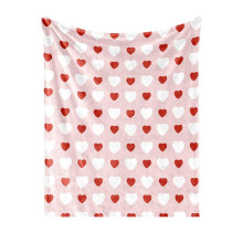Valentine Love Heart Throw Blanket,Red and White Cozy Flannel Blanket for Home Bed Sofa Couch Chair,39x51 Inch