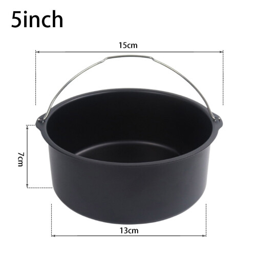Forma para bolo de 12,7 cm (5 polegadas) com revestimento antiaderente, ideal para fritadeiras elétricas sem óleo.