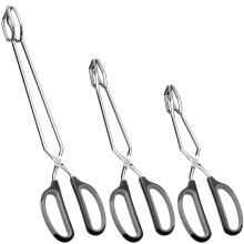 Ensemble de pinces de qualité supérieure, 3 tailles (10, 12 et 16 pouces), forme ciseaux, idéal pour la cuisine et les barbecues, poignée