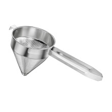 Colador de acero inoxidable para caldo, colador con tapa de porcelana, colador duradero reforzado.