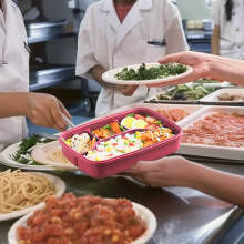 Boîte à repas portable en plastique, type bento, contenant alimentaire à compartiments multiples, idéale pour les déjeuners à l'université,
