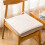 Cuscino per sedia beige spesso antiscivolo con lacci, 1 pezzo 1