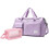 Sac de sport violet avec compartiment à chaussures et compartiment étanche. 1