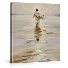 Affiche sur toile Jésus marchant sur l'eau – Art mural chrétien