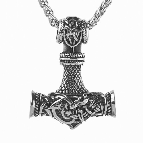 Ανδρικό κολιέ Viking Thor's Hammer από ανοξείδωτο ατσάλι