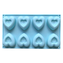 Moule en silicone antiadhésif en forme de cœur, 8 cavités, taille moyenne