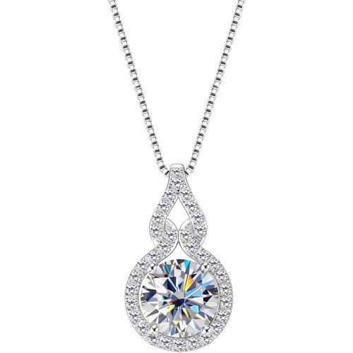 Κολιέ Moissanite Infinity για γυναίκες, D Color VVS1, ασήμι 925 – Δώρο για μαμά/σύζυγο,