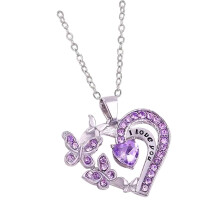 Opruiming! HauiWeiLyai Moederhanger met ingelegd hart, tweekleurige ketting, modieus sieraad