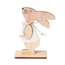 Osterhasen-Holzschild, Tischdekoration in Hasenform, rustikale Hasen-Deko im Landhausstil – passend für Ostern und Frühling