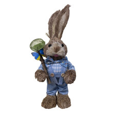 Levensecht 35 cm groot aangekleed konijntje als kerstversiering, handgemaakte paasdecoratie – perfect voor de schoorsteenmantel, tuin, als cadeau