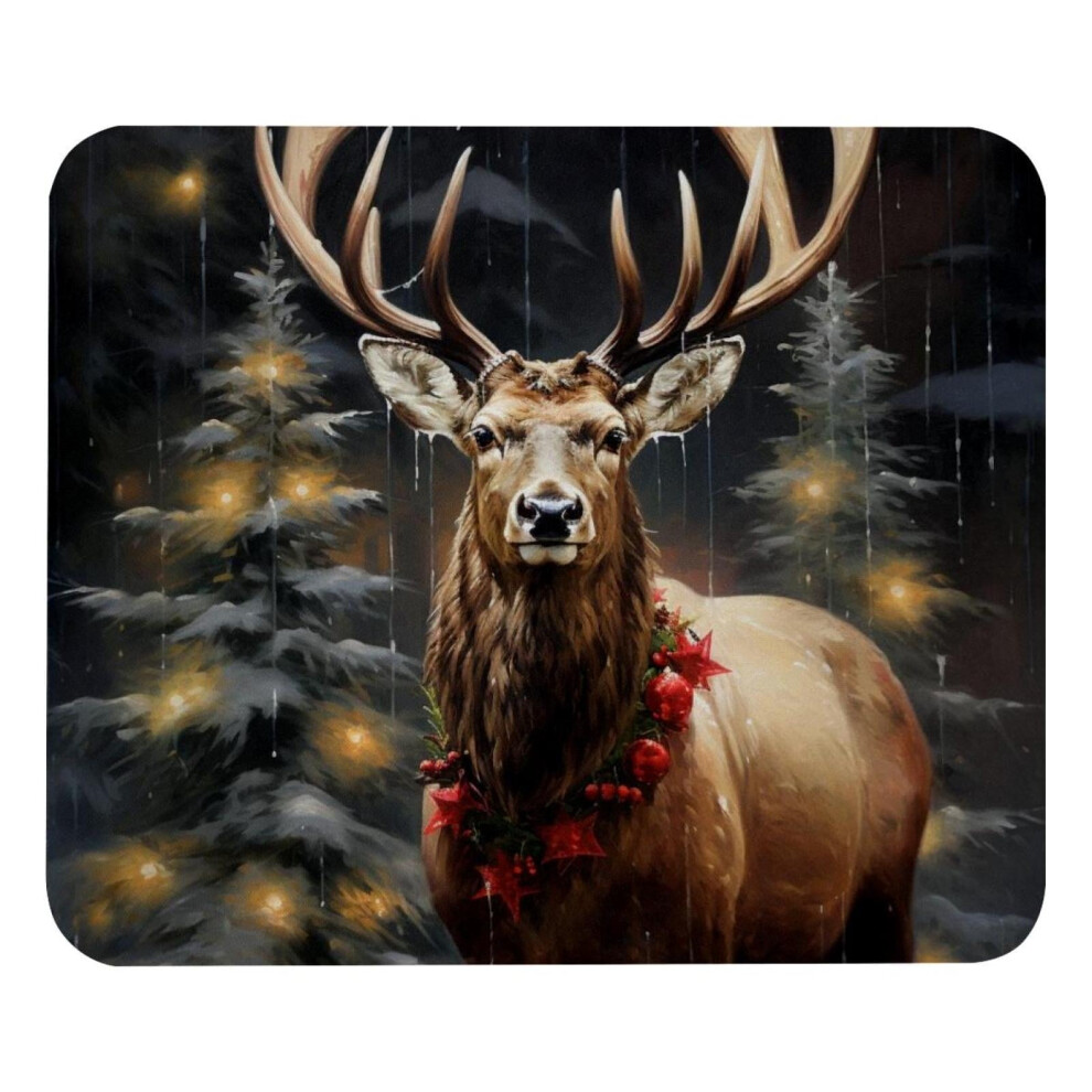 Vintage Christmas Elk Mouse Pad Rubber 24X10 Inch 9558830369565