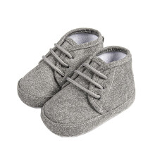 Soft Sole Baby Boots, Lace-Up, Breathable & Lightweight – Compatible with 6-12M, Grey