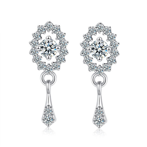 Σκουλαρίκια Moissanite από ασήμι 925, επιχρυσωμένα
