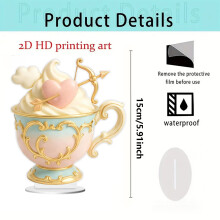 Romantic Tea Cup Acrylic Ornament, Floral Teapot Centerpiece Stand for Tea-Themed Birthday, Wedding, Valentine's Day – Compatible with Floral