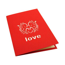 Carte de vœux 3D pop-up, carte de Saint-Valentin en papier fait main, carte postale pliable à monter soi-même avec enveloppe, cadeau idéal pour