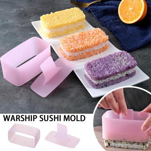 Sushi DIY Maker Mold Mold Non-stick Rektangulær Plast Press Tool Nice 2
