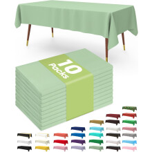 Einweg-Tischdecken aus Kunststoff (10er-Pack, 137 x 274 cm), weiß, rechteckig, auslaufsicher und robust, für Partys, Picknicks und Hochzeiten –