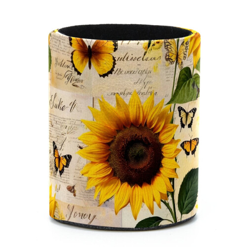 Θήκη για στυλό και μολύβια Retro Sunflower Butterfly για γραφείο – Οργανωτής χαρτικών και
