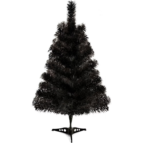 Black Artificial Christmas Tree 2FT with Plastic Stand 1