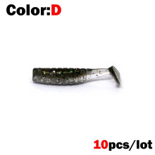 Esche artificiali morbide a coda di paletta per la pesca del pesce roccia, 4 cm, 1 g (10 pezzi)