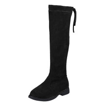 Buataisí Rúitín Suede do Chailíní – Bróga Ócáideacha Compordacha, Gan Análú, Dubh, Méid 11–11.5 Bliana