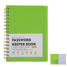 Spiral Password and Address Book with Ink Resistant Paper for Daily Use