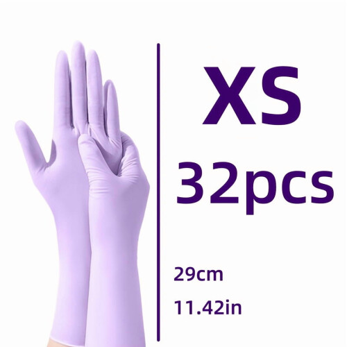 Luvas de nitrilo roxas para lavar louça, 30 cm (12 polegadas), ambidestras