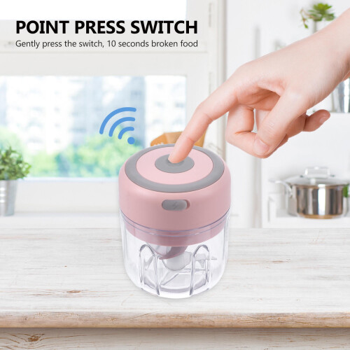 1 Pc Wireless Garlic Crusher for Cooking with Electric Design