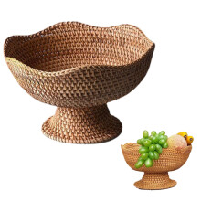 Panier à fruits en osier, boîte à goûter, corbeille à pain en rotin et support de rangement pour la cuisine et le salon – S'harmonise avec