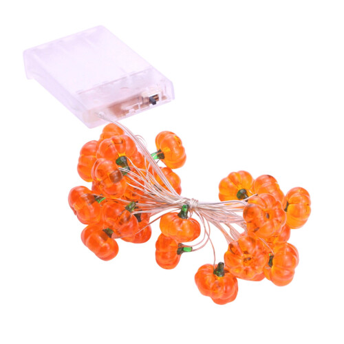 Pumpkin String Lights 10ft 20LED Battery Powered Indoor 2