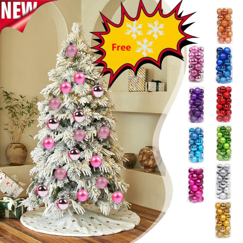 24-Piece Shatterproof Christmas Baubles 40 mm Silver