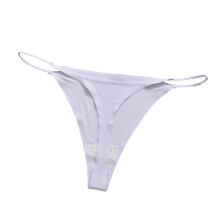 Plus Size Icy Silk Cheeky Bugyi, Vékony Pántokkal és Áttetsző Anyaggal, Szexi és Laza Alsónemű Nyárra és Romantikára Világoslila XL