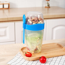 Saladier isotherme étanche avec compartiment à vinaigrette et cuillère, grande capacité pour les repas à emporter, flocons d'avoine, yaourts –