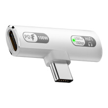 Type-C-oplaadadapter voor ononderbroken muziekbeleving en snel opladen van laptops, tablets en smartphones.