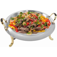 Ronde chafing dish set van roestvrij staal, 3,17 liter