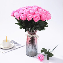 Sztuczne róże jedwabne – głęboka czerwień, bukiet 24 sztuk