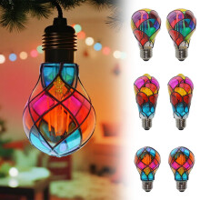 2-pack LED-lampen met glas-in-lood-look E26 fitting