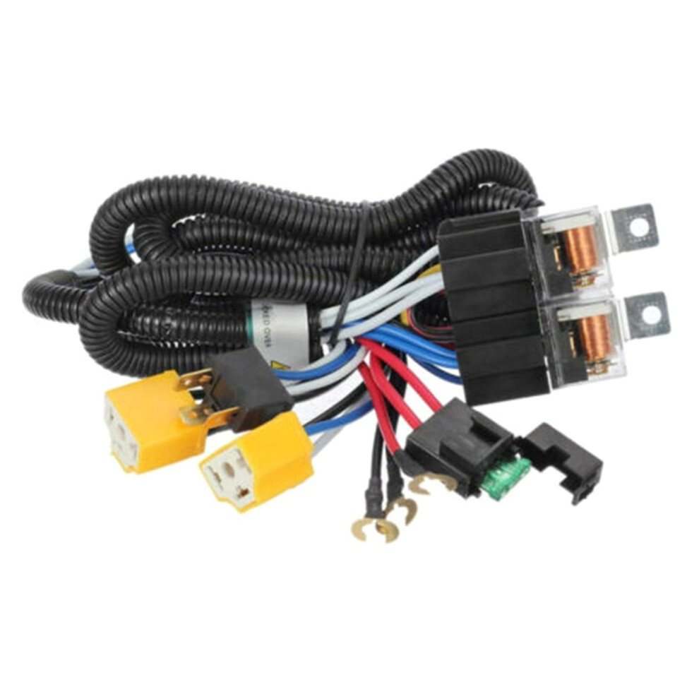2 Head Relay Wiring Harness H4 Headlamp Bulb Ceramic Socket Plugs Set For Car Auto Head Light 9399596070056