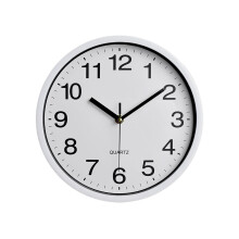 White Wall Clocks Large 10 Inch, Quality Quartz Battery Operated Round Easy to Read for Home/Office/Business/Classroom/School Clock